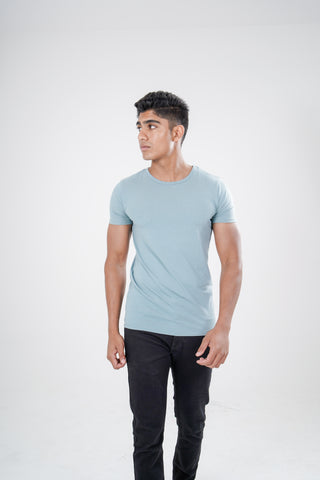 Sleek Fit- Crew Neck Short Sleeve- Sage Blue