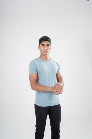 Sleek Fit- Crew Neck Short Sleeve- Sage Blue